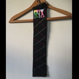 New with tags black, gray, and red knee highs